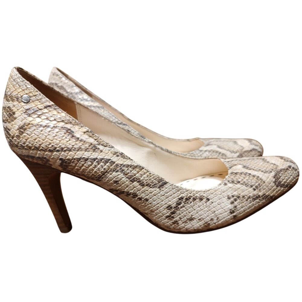 COACH Snakeskin‎ Textured Leather Pumps Heels Size 8.5 B EUC